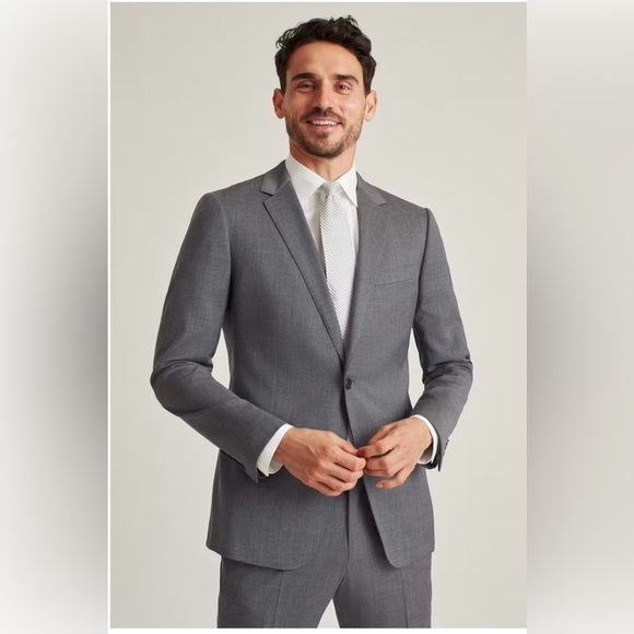 Bonobos jetsetter stretch wool blazer in grey, 38R Slim fit